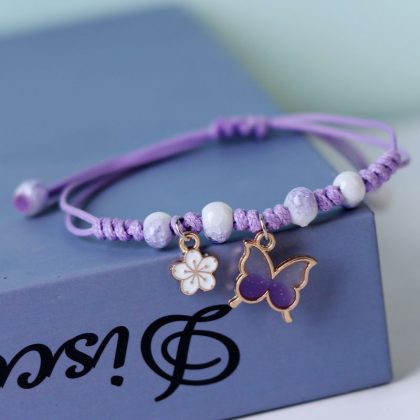 Butterfly Flower Purple Bracelet