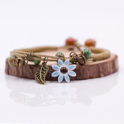 Women's Flower Leaf Ceramic Retro Bracelets